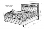 Здесь изображено Кровать Лира-3 с мягкой вставкой и ковкой