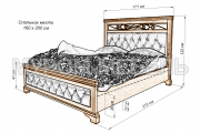 Здесь изображено Кровать Лира с мягкой вставкой и ковкой