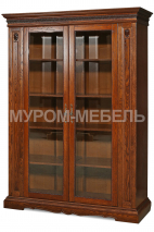 Здесь изображено Шкаф книжный Милано 2-х створчатый (сосна, резьба береза)