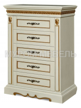 Здесь изображено Тумба Милано 5 ящиков (сосна, резьба береза)