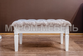 Здесь изображено Банкетка с каретной стяжкой (белая эмаль)