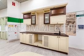 Здесь изображено Кухня Валерия (слоновая кость + коричневая эмаль)