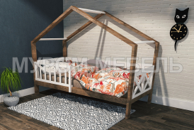 Здесь изображено Кровать детская Домик Леруа